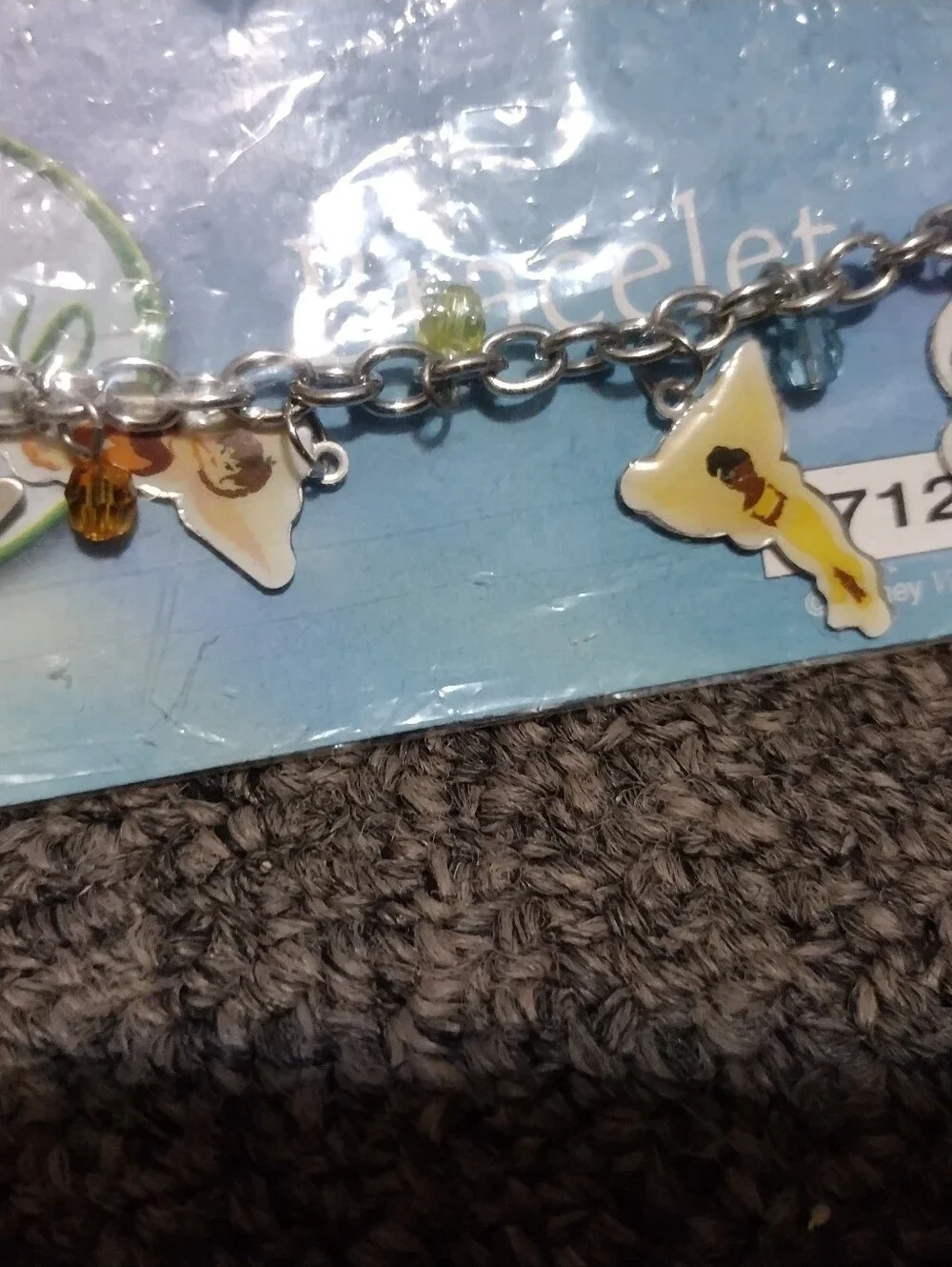 Disney Fairies Silver Charm Bracelet with Yellow & Green Accents